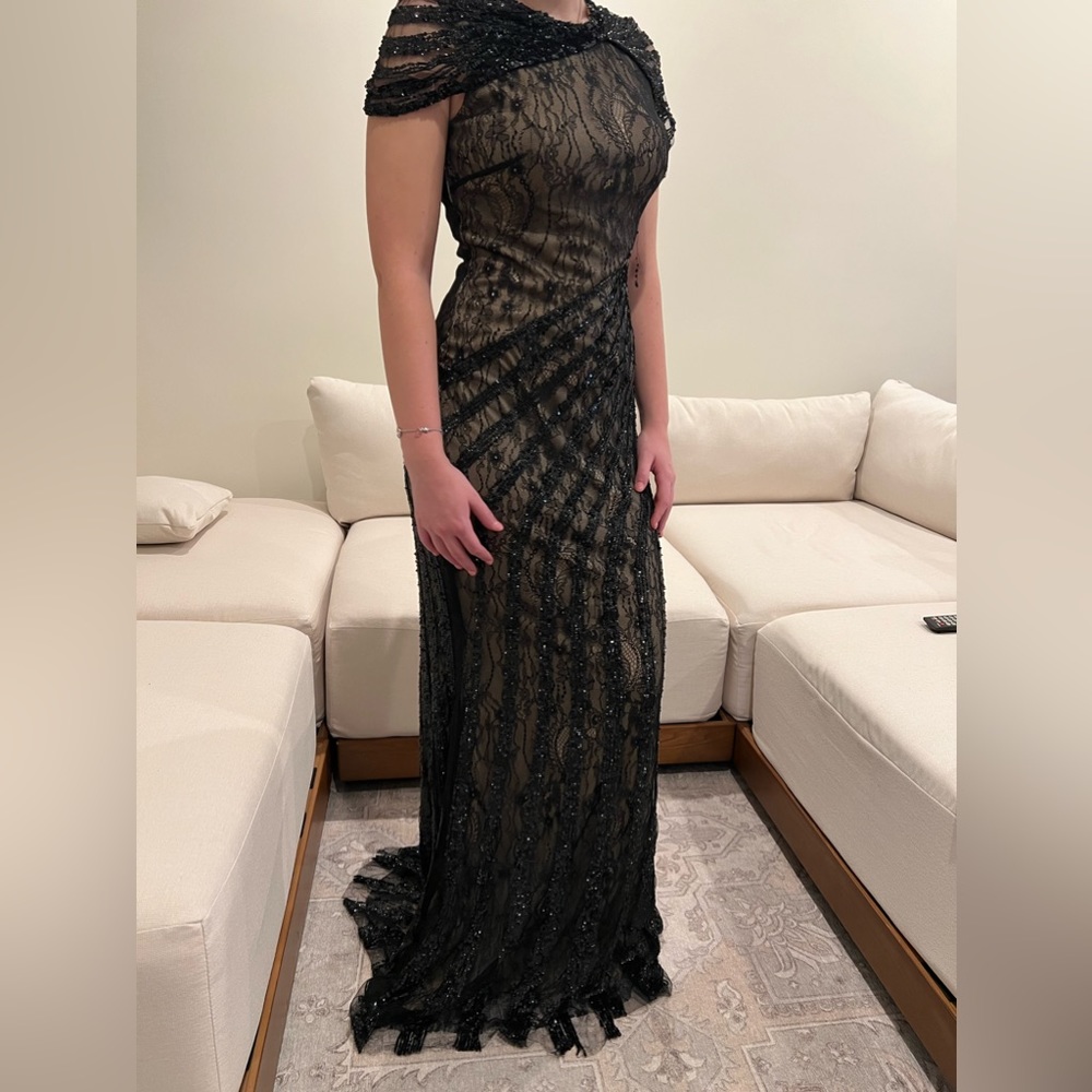 Terani Couture Black Lace Wedding Dress